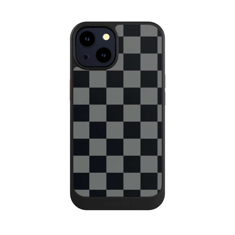 iPhone 14 NIVOcore Checked Pattern Black Grey