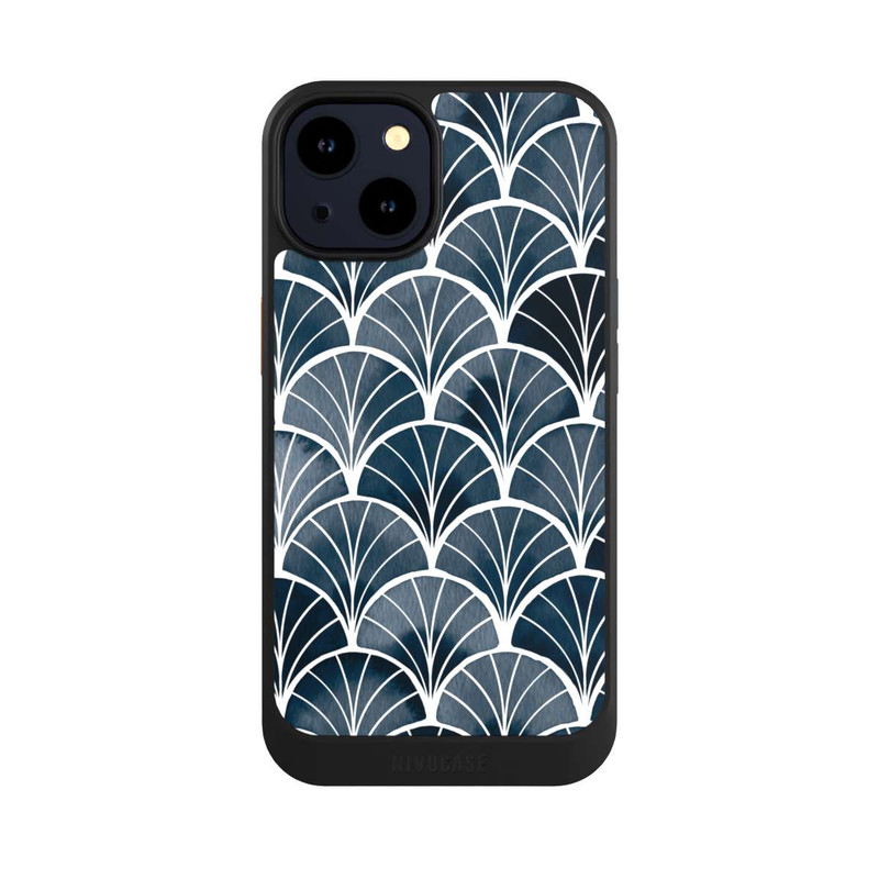 iPhone 14 NIVOcore Botanische Brise Art Deco Grau