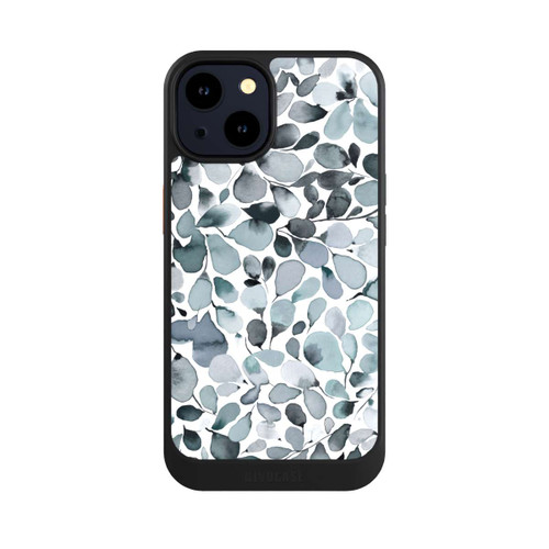Apple iPhone 14 NIVOcore Eukalyptus Aquarell Blätter Grau
