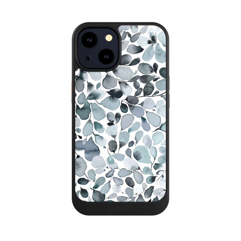 iPhone 14 NIVOcore Eukalyptus Aquarell Blätter Grau