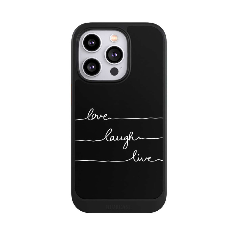 iPhone 14 Pro NIVOcore Love Laugh Live blanc/noir