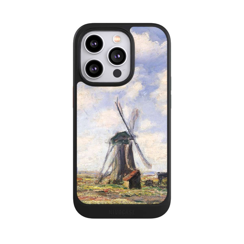 iPhone 14 Pro NIVOcore Tulpenfelder mit der Rijnsburger Windmühle von Claude Monet
