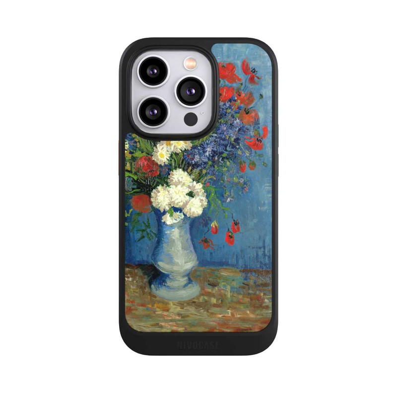 iPhone 14 Pro NIVOcore Stillleben Vase mit Kornblumen und Mohnblumen von Vincent Van Gogh