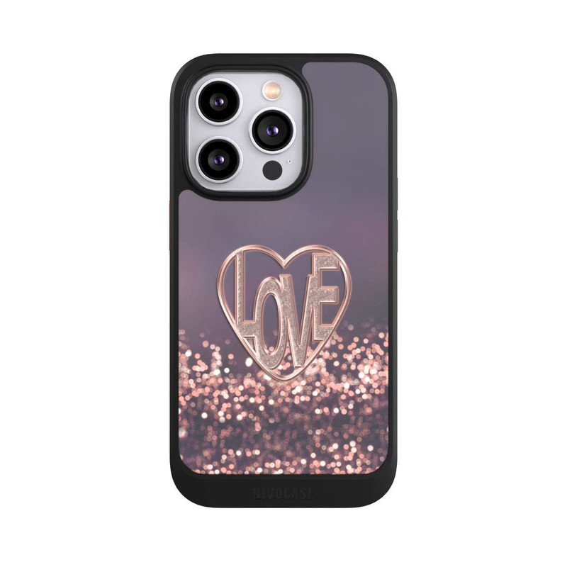 iPhone 14 Pro NIVOcore LOVE Rose Pailleté