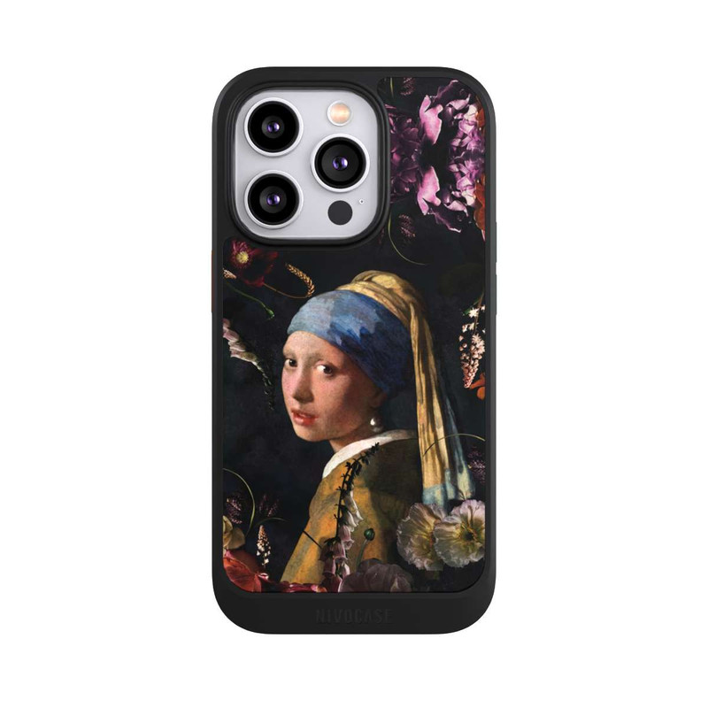 iPhone 14 Pro NIVOcore Fille avec une boucle d'oreille en perles Roses