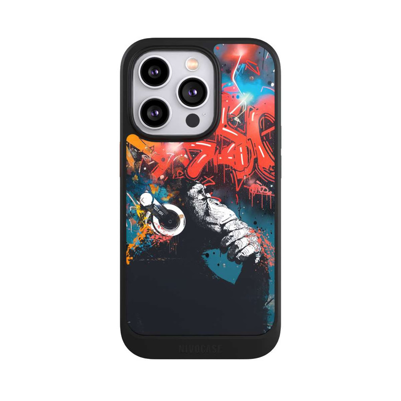iPhone 14 Pro NIVOcore Affe Stereo Kopfhörer Graffiti Street Art