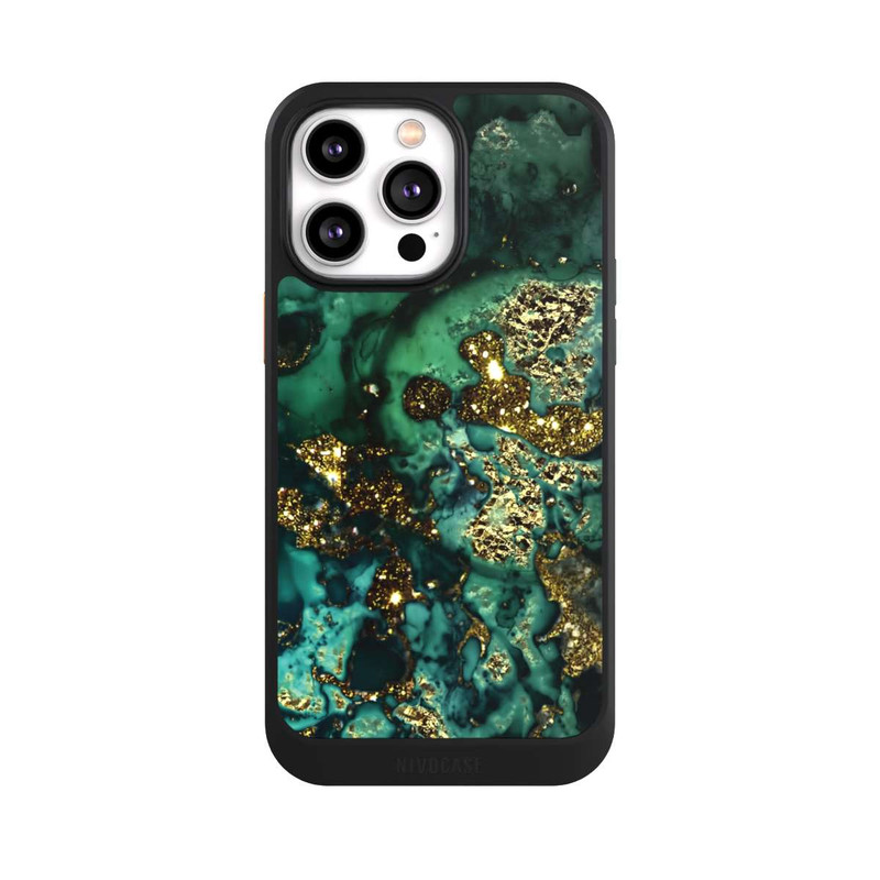 iPhone 14 Pro Max NIVOcore Cyan Glitzer Marmorlook