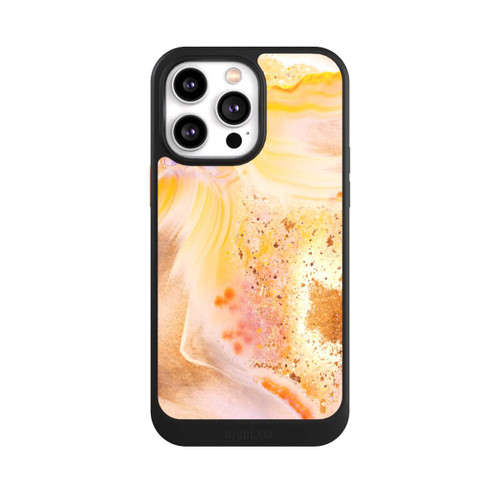 Apple iPhone 14 Pro Max NIVOcore Orangefarbener Glitzer Marmorlook