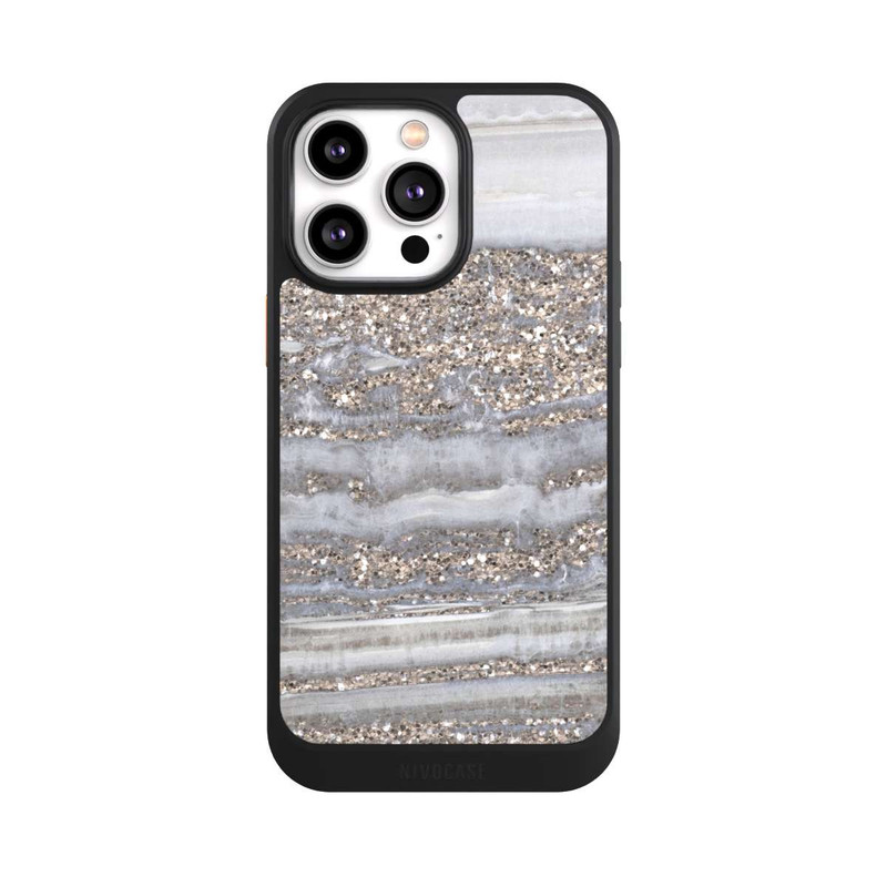 iPhone 14 Pro Max NIVOcore White Glitter Marble Look