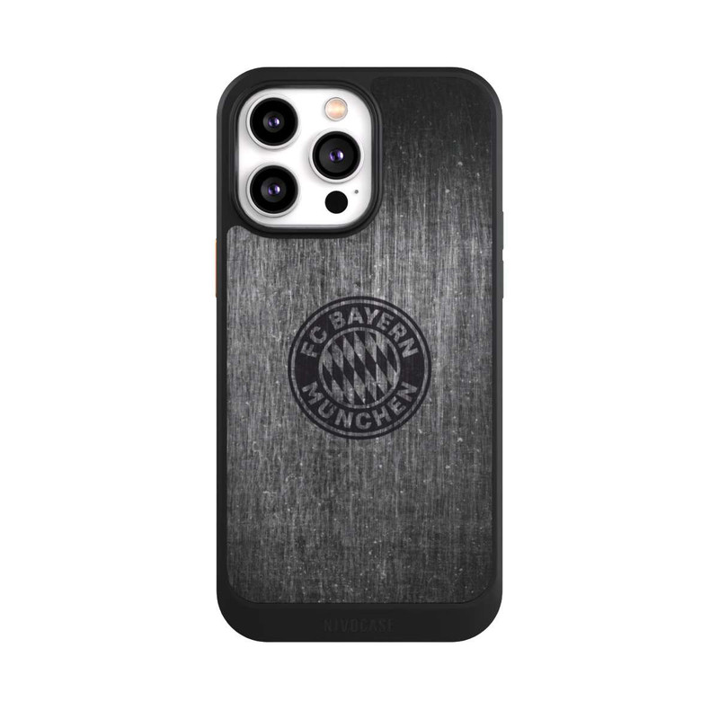iPhone 14 Pro Max NIVOcore Metalllook FCB Logo einfarbig