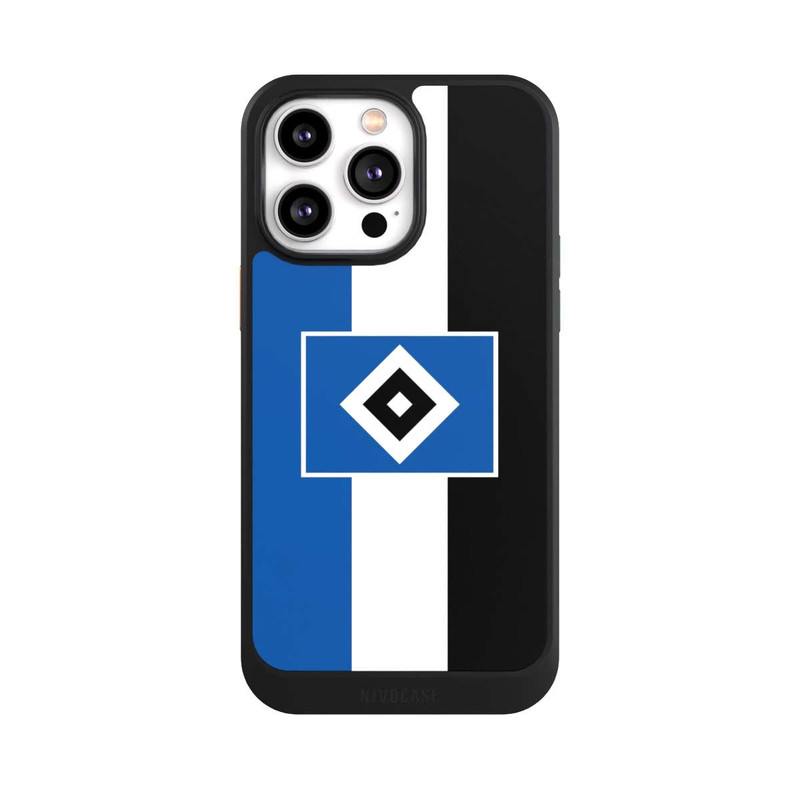 iPhone 14 Pro Max NIVOcore HSV Streifen - Blau-Weiß-Schwarz