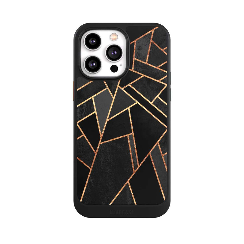 iPhone 14 Pro Max NIVOcore Schwarze Nacht Gold Druck