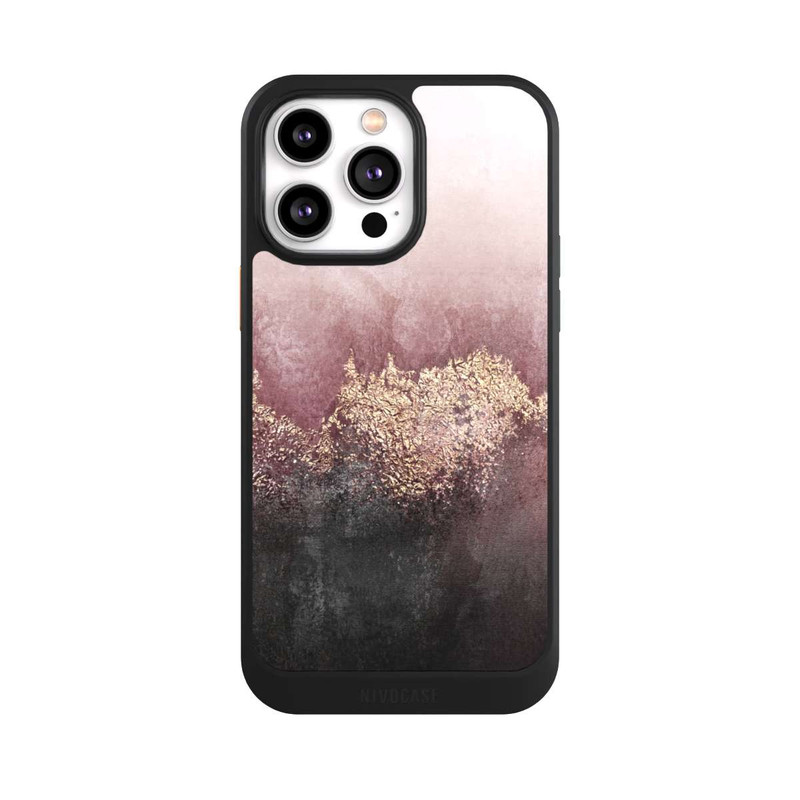 iPhone 14 Pro Max NIVOcore Rosa Himmelsstaub Golddruck