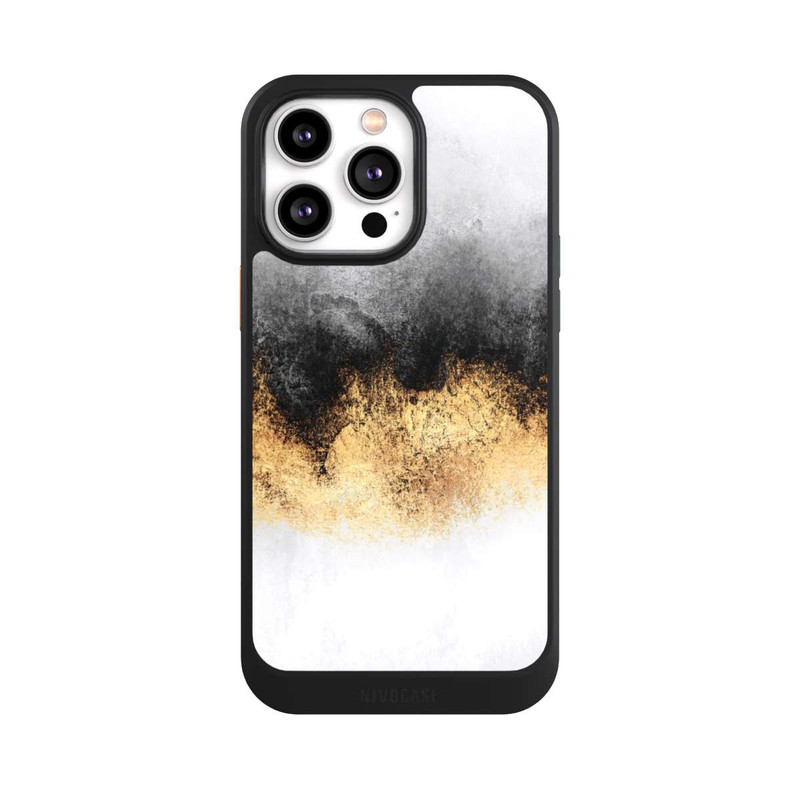 iPhone 14 Pro Max NIVOcore Grauer Himmelstaub Golddruck