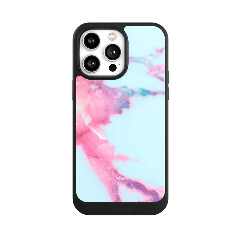 iPhone 14 Pro Max NIVOcore Hellblauer schillernder Adermarmor