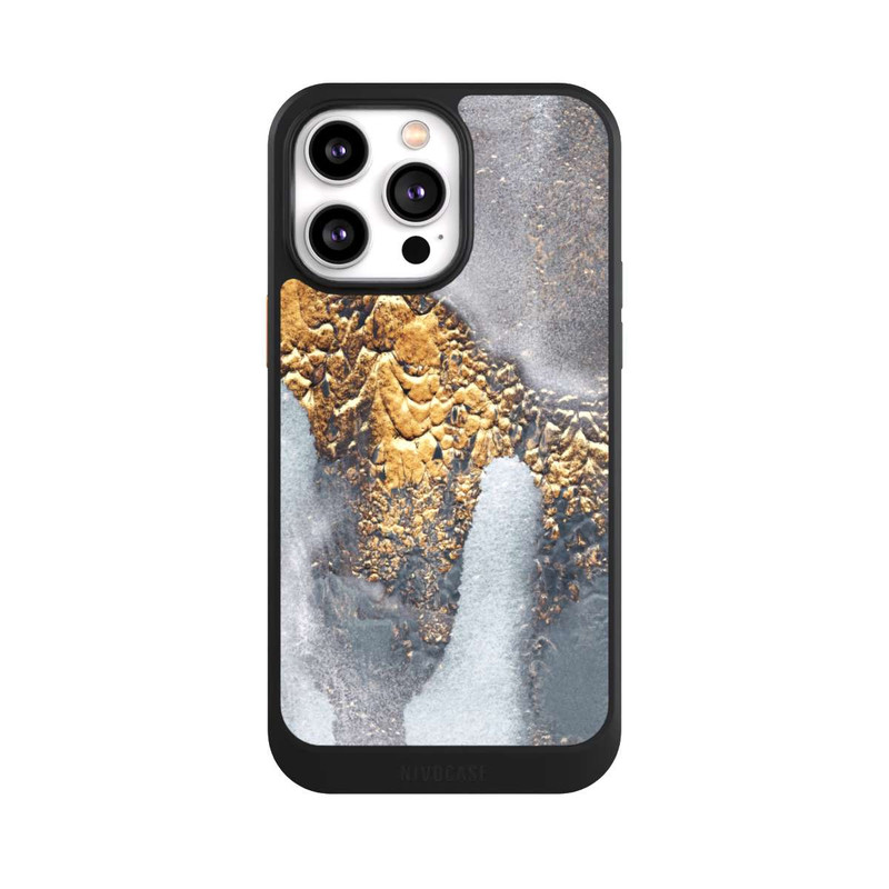 iPhone 14 Pro Max NIVOcore Beton-Gold-Glitzerlook