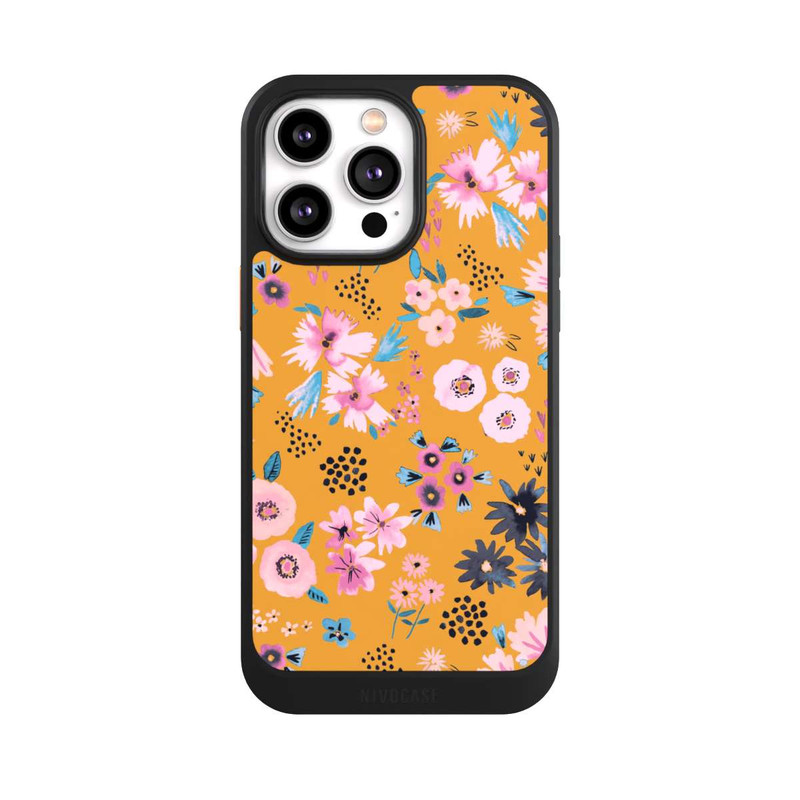 iPhone 14 Pro Max NIVOcore Petites Fleurs Jaune Moutarde