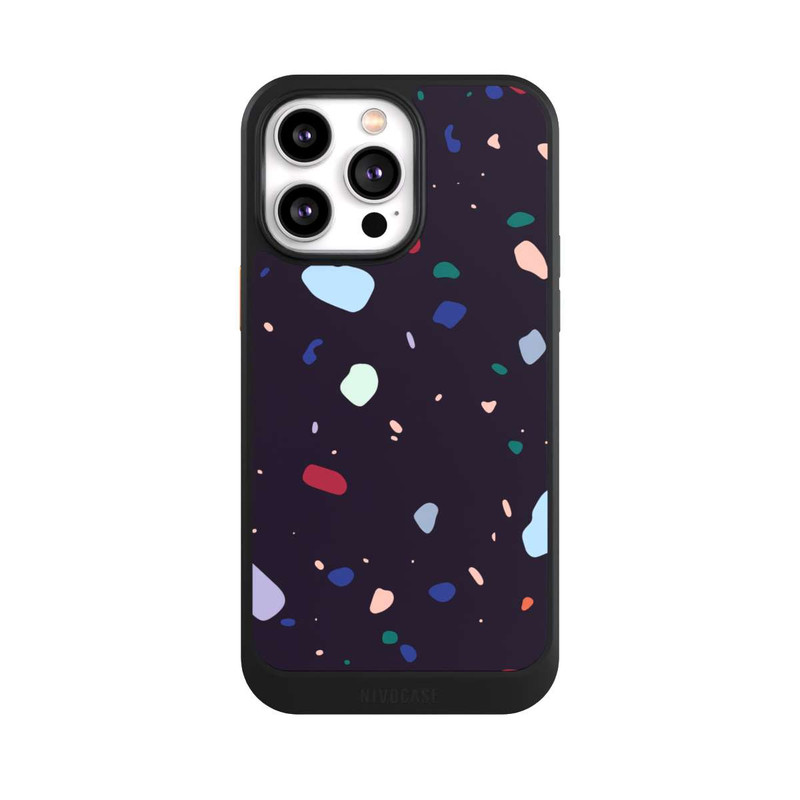 iPhone 14 Pro Max NIVOcore Moderner dunkel abgerundeter Terrazzo