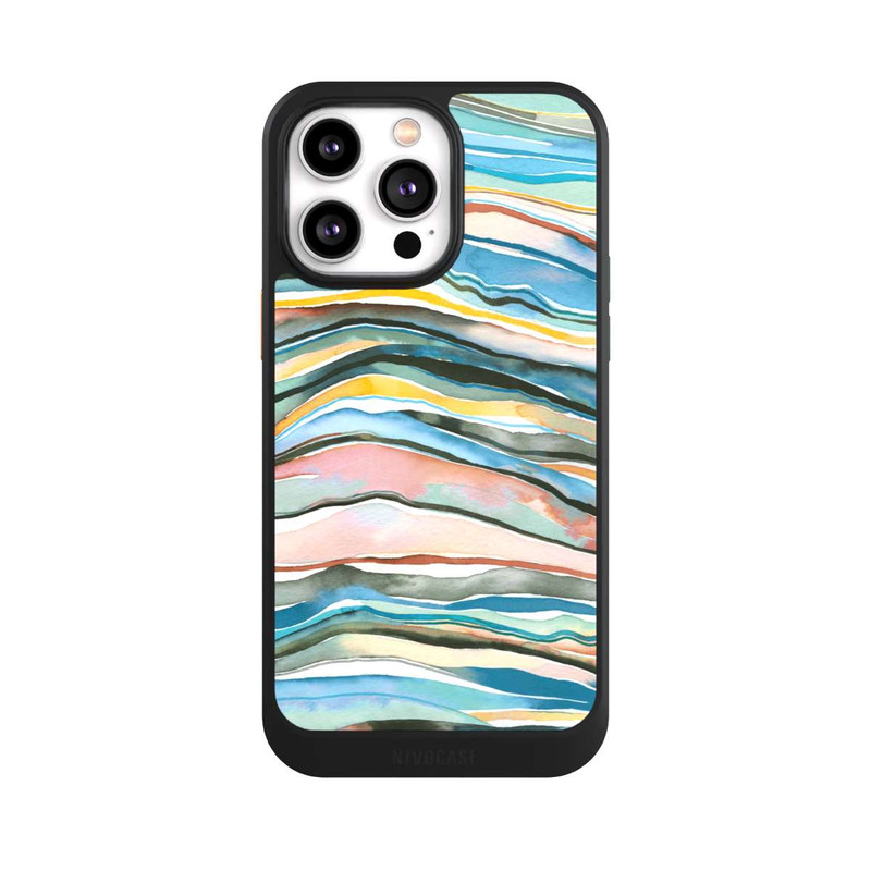 iPhone 14 Pro Max NIVOcore Achatschichten Aquarellblau