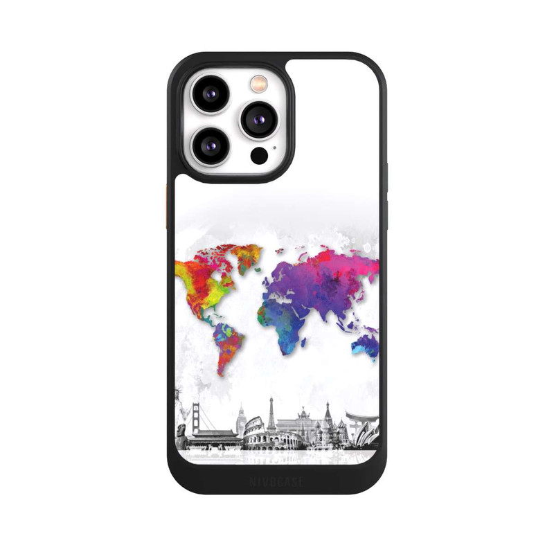 iPhone 14 Pro Max NIVOcore Weltkarte mit Skyline