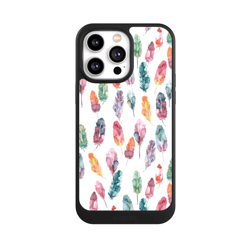 iPhone 14 Pro Max NIVOcore Plumes aquarelles bohèmes