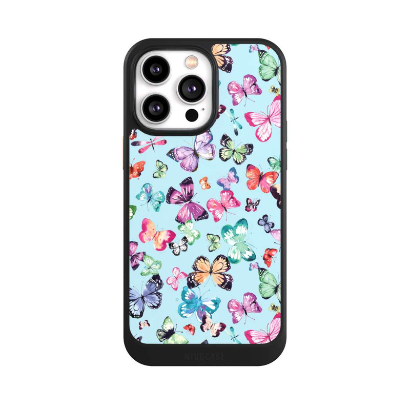 iPhone 14 Pro Max NIVOcore Schmetterlinge rosa orange blau