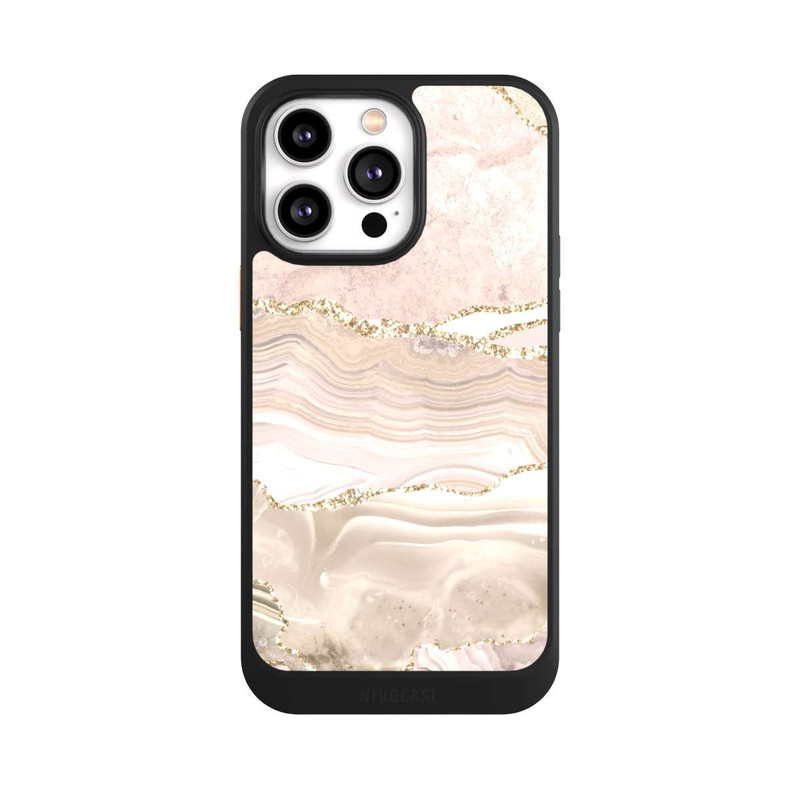 iPhone 14 Pro Max NIVOcore Marmor rosa-goldene Streifen