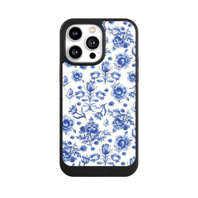 iPhone 14 Pro Max NIVOcore Blue Flower Pattern - Delft (NL)