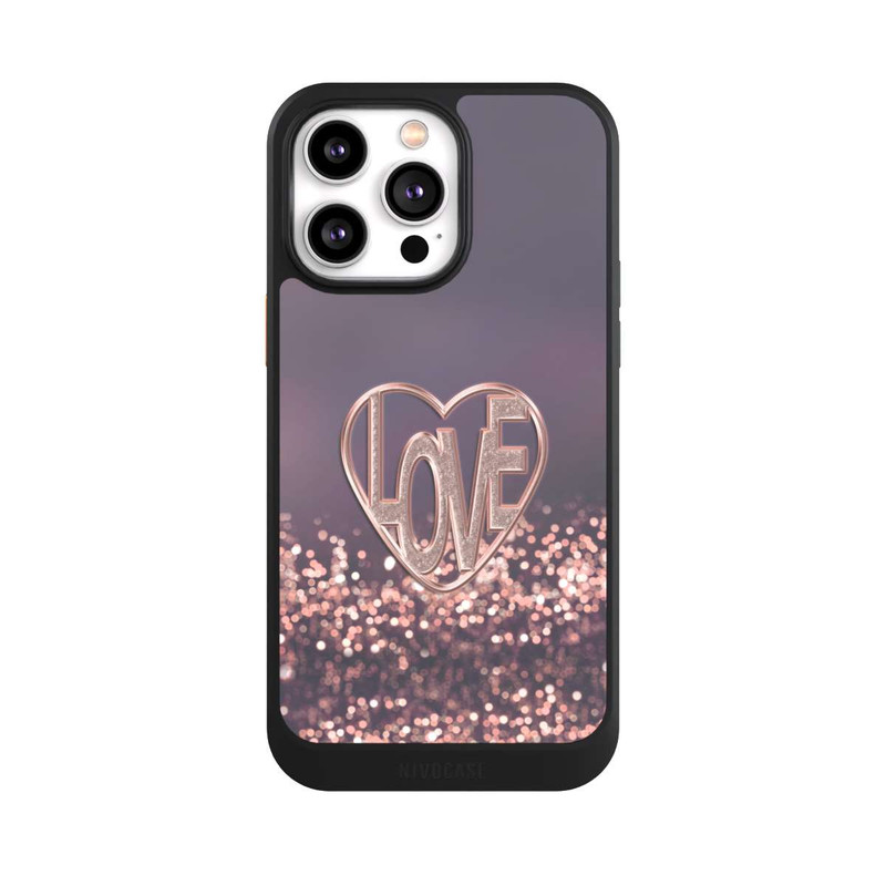 iPhone 14 Pro Max NIVOcore LOVE Glitzerrosa