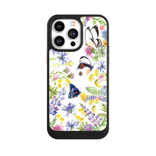 Apple iPhone 14 Pro Max NIVOcore Bunte Frühlingsblumen und Schmetterlinge