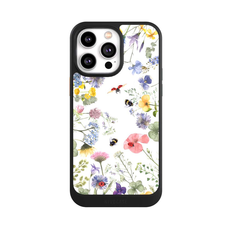iPhone 14 Pro Max NIVOcore Bunte Frühlingsblumen und Bienen