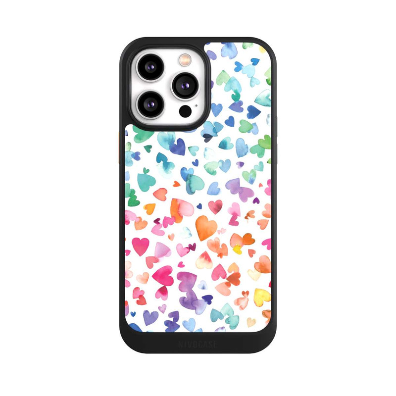 iPhone 14 Pro Max NIVOcore Watercolor Love Hearts