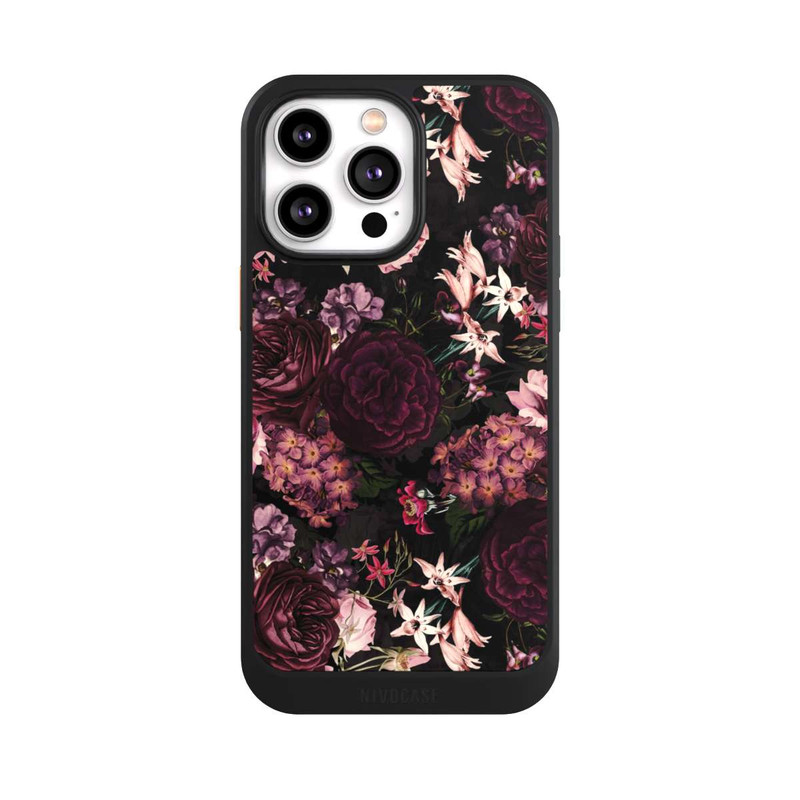 iPhone 14 Pro Max NIVOcore Blumentapete dunkelviolett