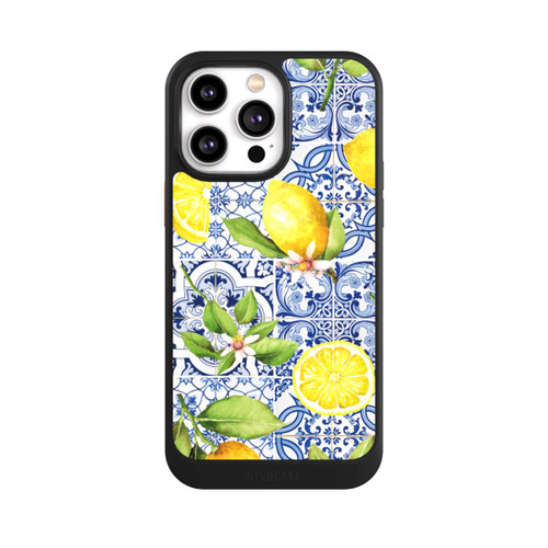 Apple iPhone 14 Pro Max NIVOcore Mediterrane Amalfi Küste mit Blauen Kacheln und Zitronen
