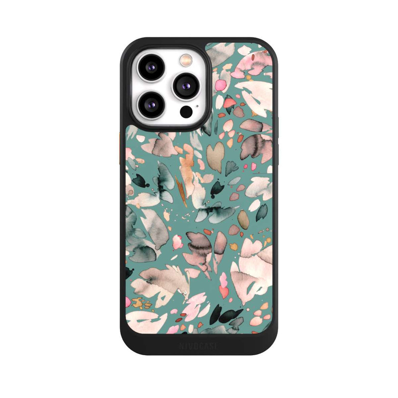 iPhone 14 Pro Max NIVOcore Abstrakte Blumenblätter grün