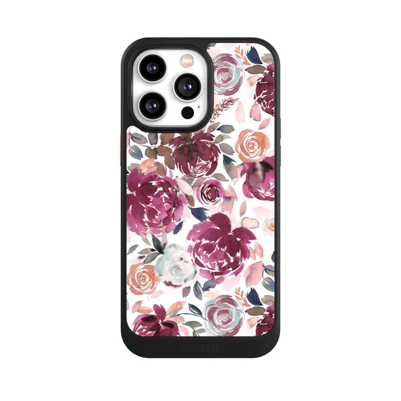 iPhone 14 Pro Max NIVOcore Herbstpfingstrosen und Rosen in Rosa