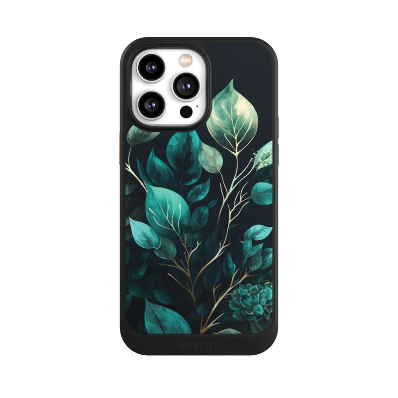 iPhone 14 Pro Max NIVOcore Eukalyptus dunkler Hintergrund