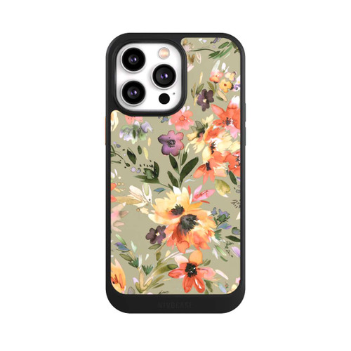 Apple iPhone 14 Pro Max NIVOcore Malerische tropische Blumen Salbeigrün