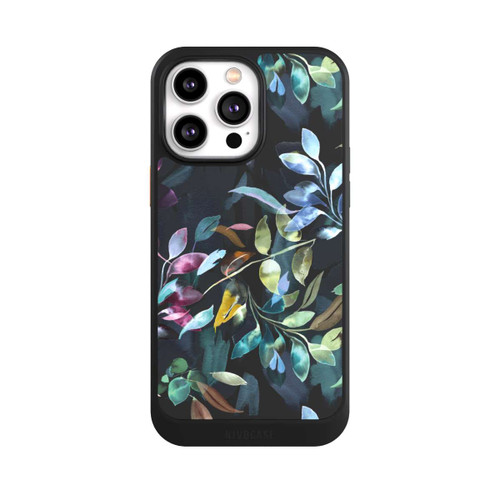 Apple iPhone 14 Pro Max NIVOcore Mystische Aquarellblätter schwarz