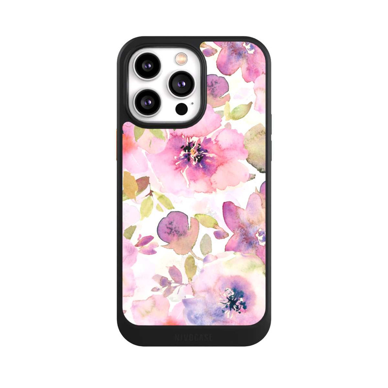 iPhone 14 Pro Max NIVOcore Tapete mit rosa Blumen