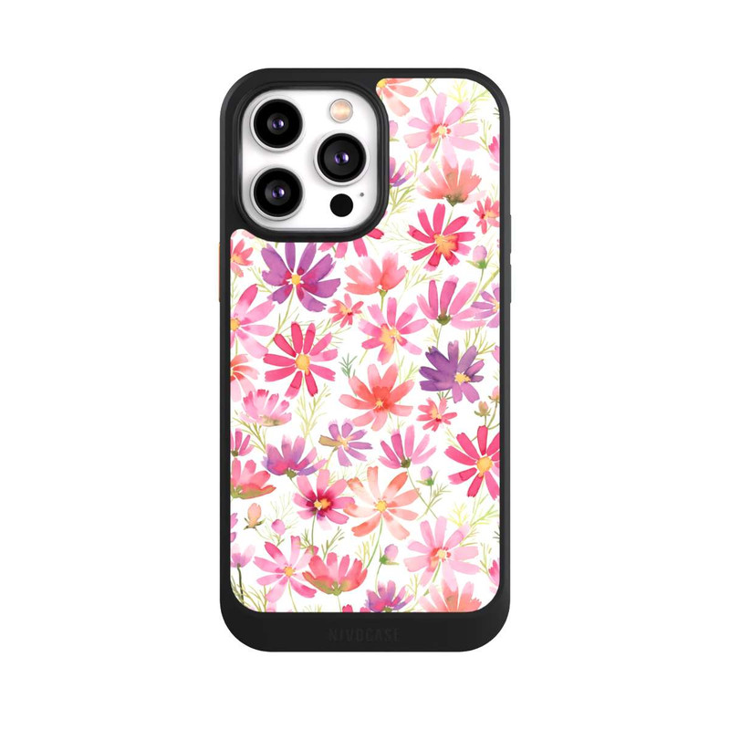 iPhone 14 Pro Max NIVOcore Boho Cosmos Flowers Purple