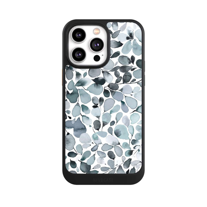 iPhone 14 Pro Max NIVOcore Eucalyptus Watercolor Leaves Grey