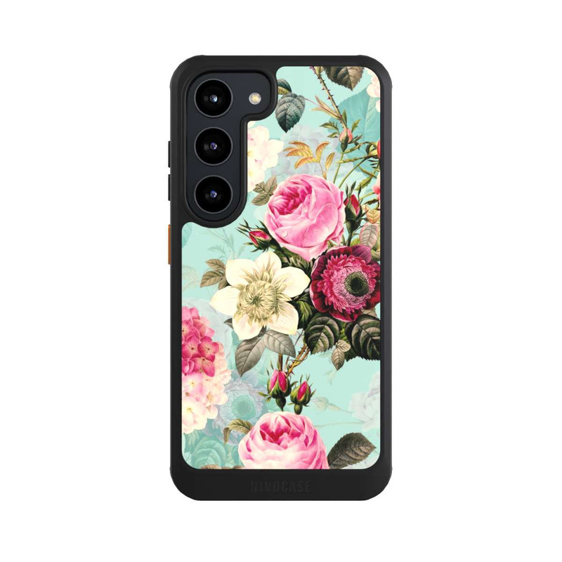 Galaxy S23 NIVOcore Roses en papier peint turquoise