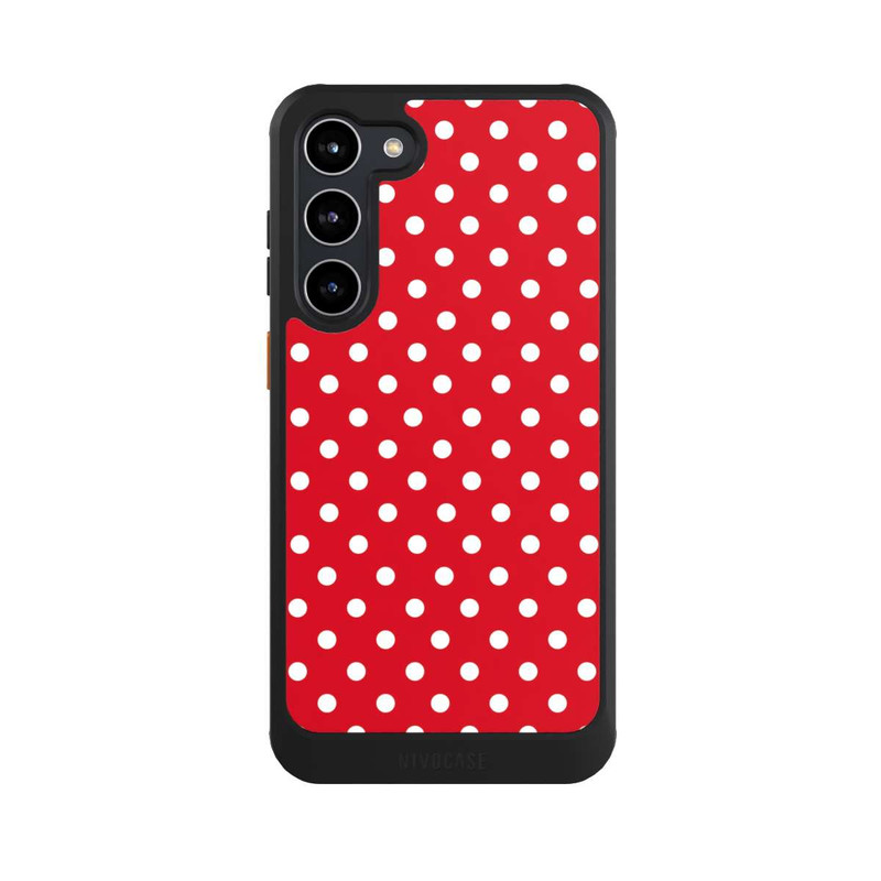Galaxy S23 + NIVOcore Polka Dots Dunkelrot und Weiß