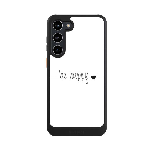 Samsung Galaxy S23+ NIVOcore Be Happy Weisser Hintergrund