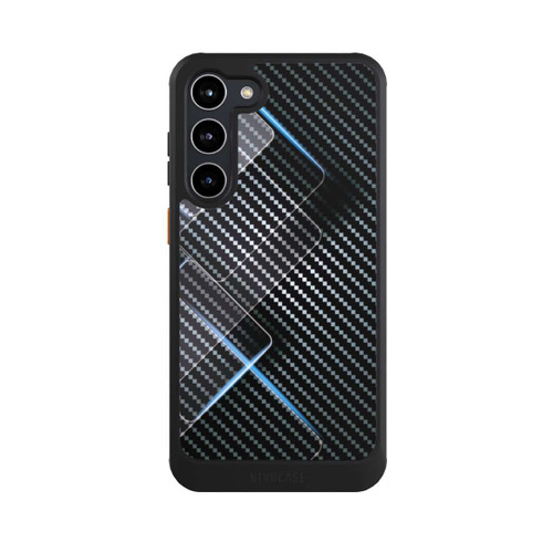Samsung Galaxy S23+ NIVOcore Blaue Linien auf Karbon