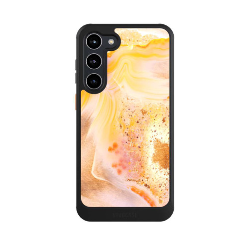 Samsung Galaxy S23+ NIVOcore Orangefarbener Glitzer Marmorlook