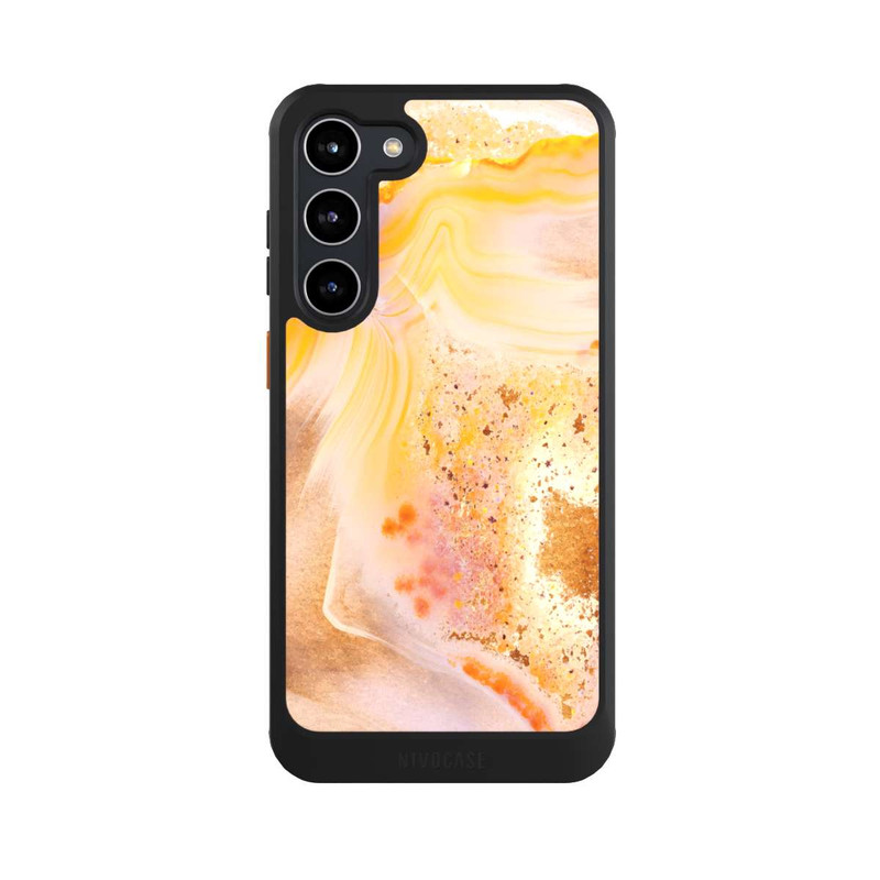 Galaxy S23 + NIVOcore Orangefarbener Glitzer Marmorlook