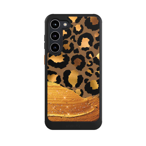 Samsung Galaxy S23+ NIVOcore Dunkelgoldener Leoparden Glitzerlook