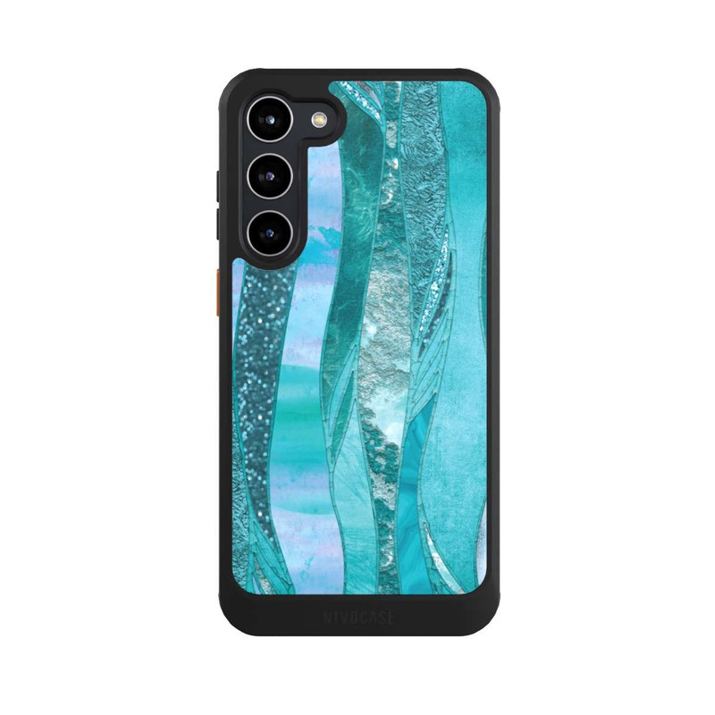 Galaxy S23 + NIVOcore glamouröser Glitzerlook blau